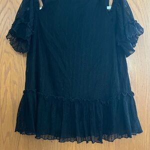 Ro & De Black Lace Cold Shoulxer top